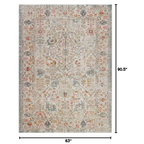 Boho Rug Floral Traditional Beige Orange  Area Rug  - LDL-00119