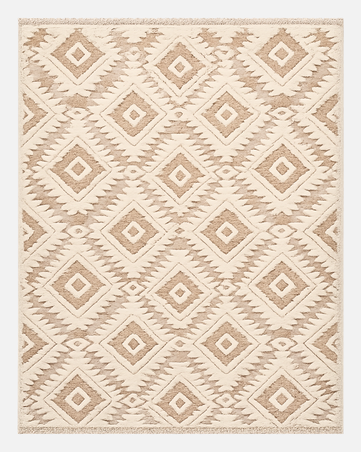 Area Rug 3D Boho Neutral Plush Pile