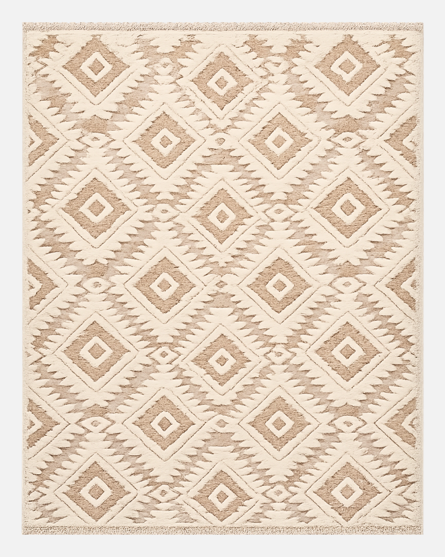 Area Rug 3D Boho Neutral Plush Pile