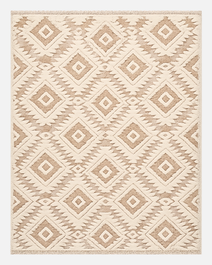Area Rug 3D Boho Neutral Plush Pile