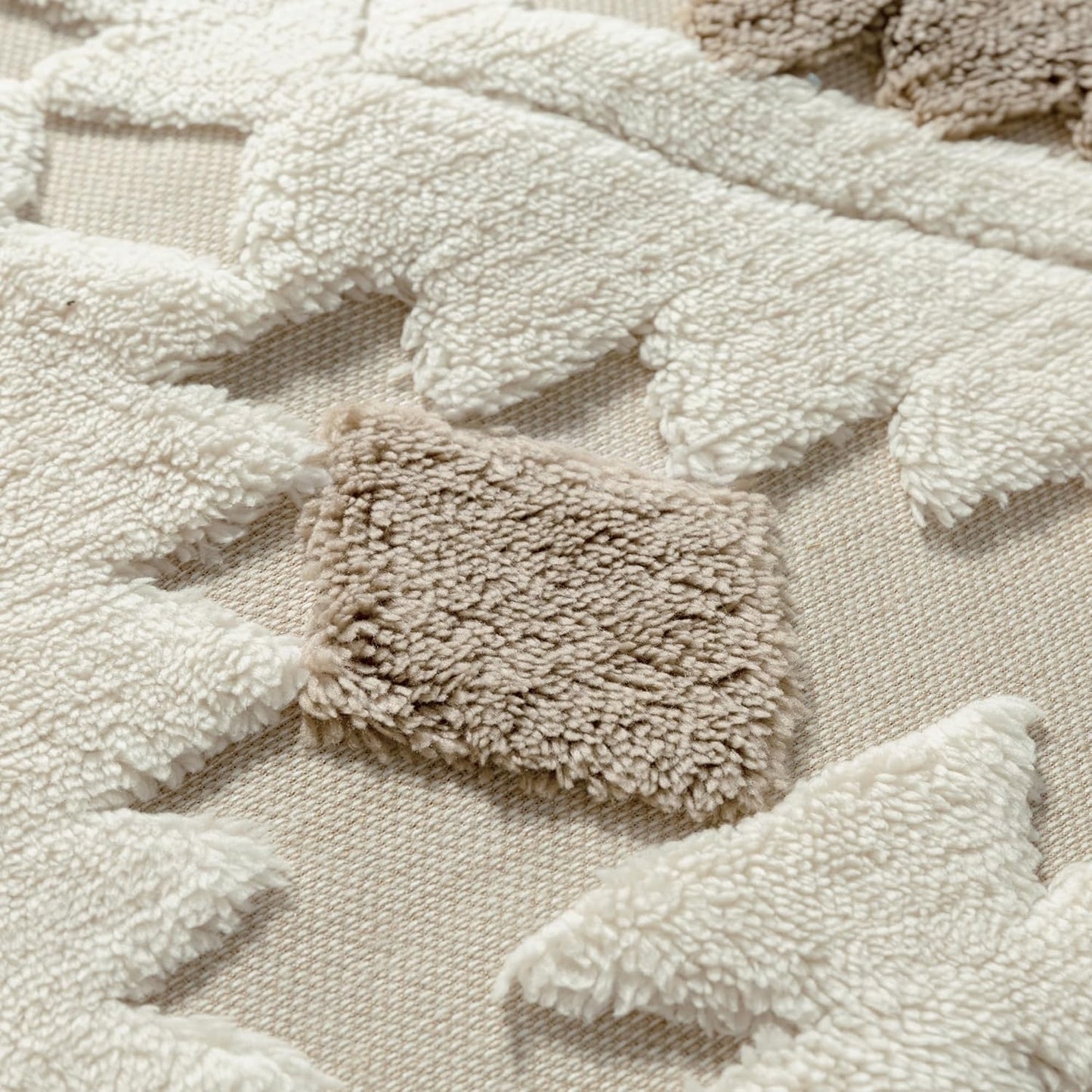 Area Rug 3D Boho Neutral Plush Pile