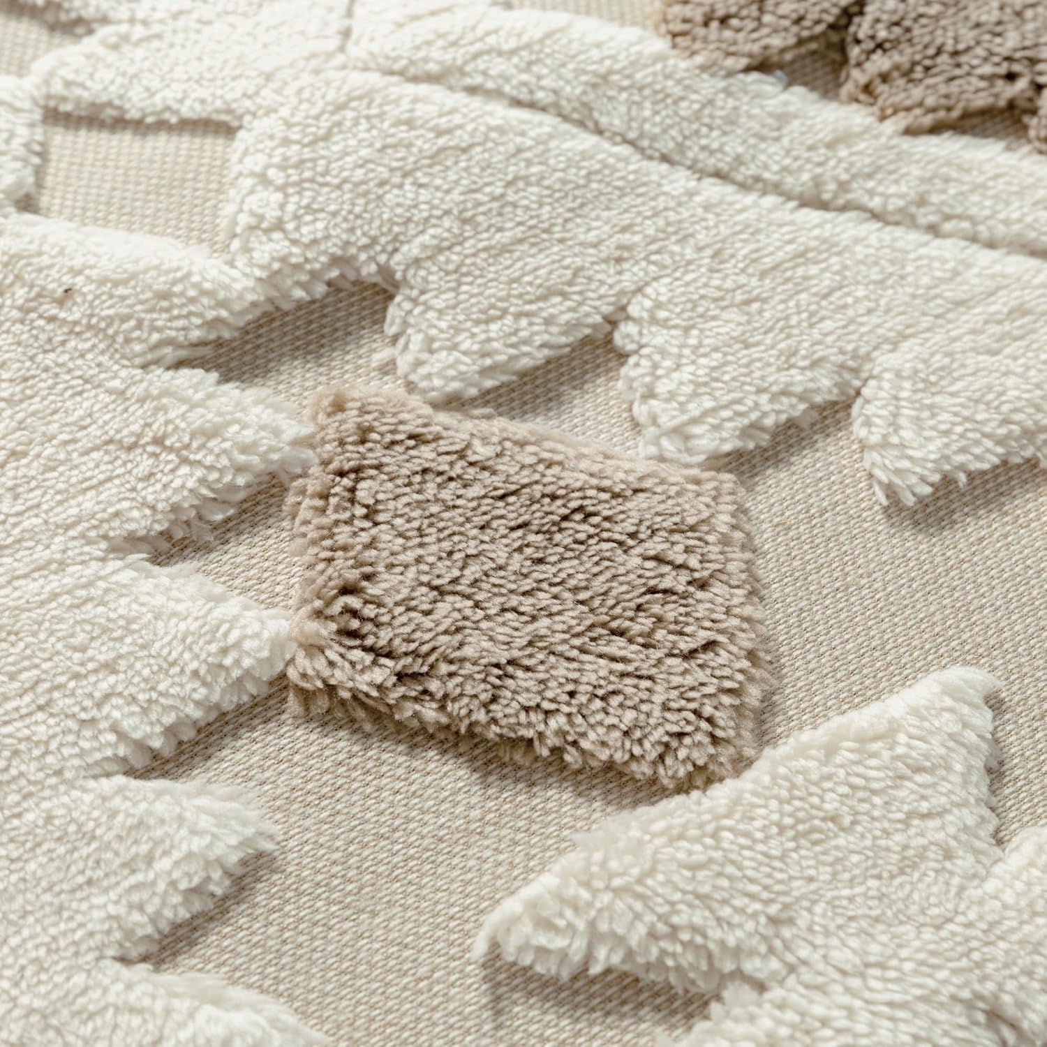 Area Rug 3D Boho Neutral Plush Pile
