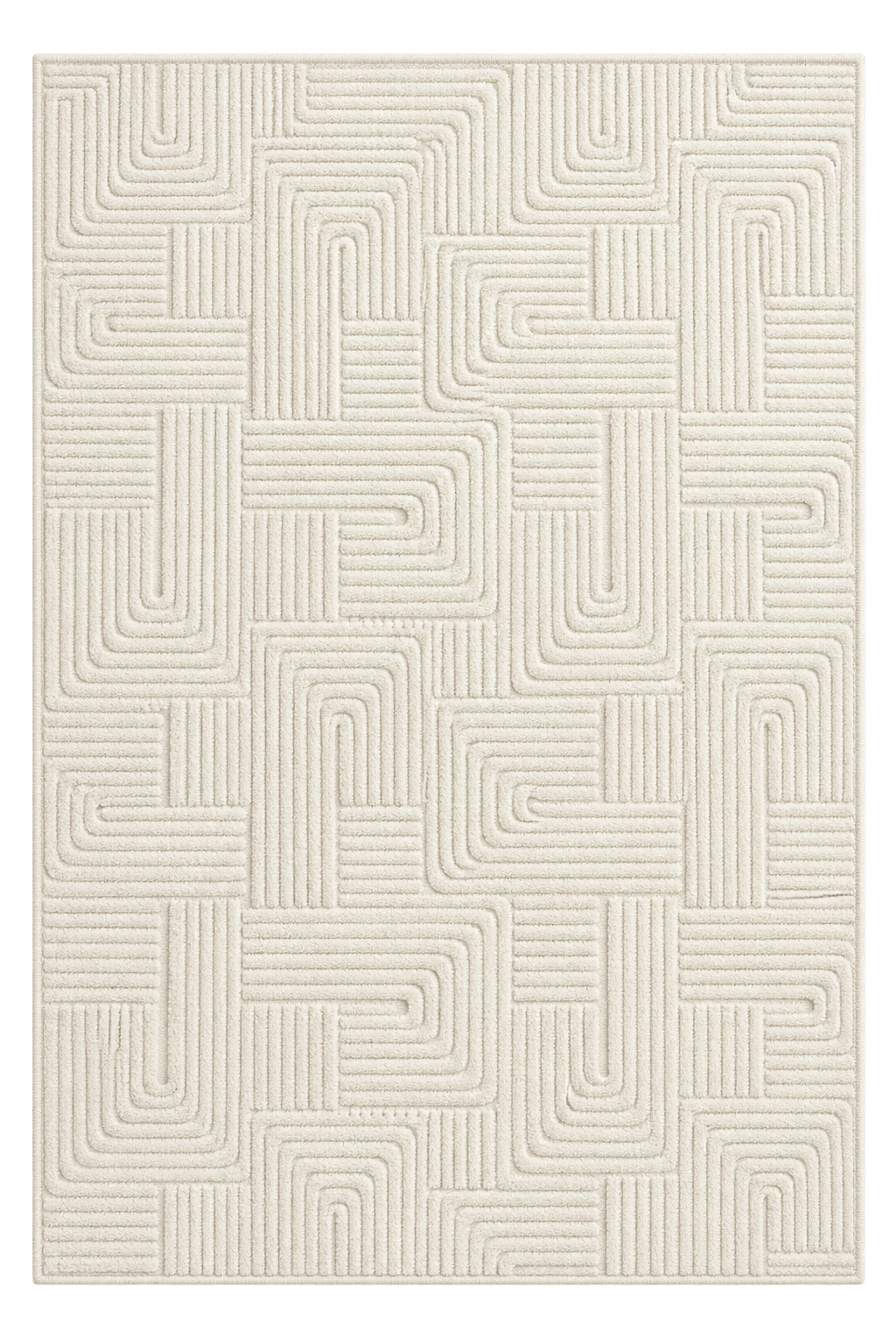 Capslpad Cream Boho Geometric Washable Rug - rgc323