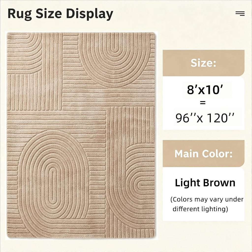 Brown Fluffy Wasable Solid Rug - rgmr01