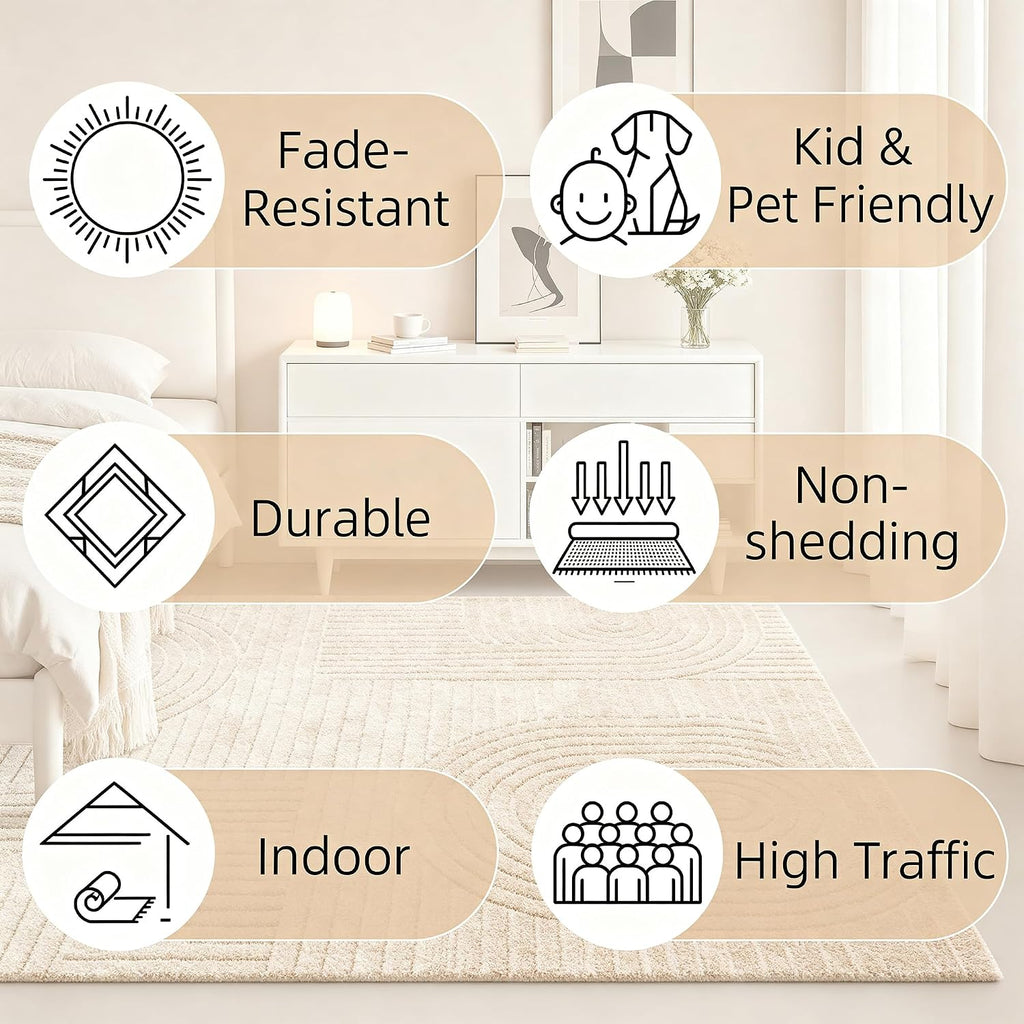 Brown Fluffy Wasable Solid Rug - rgmr01