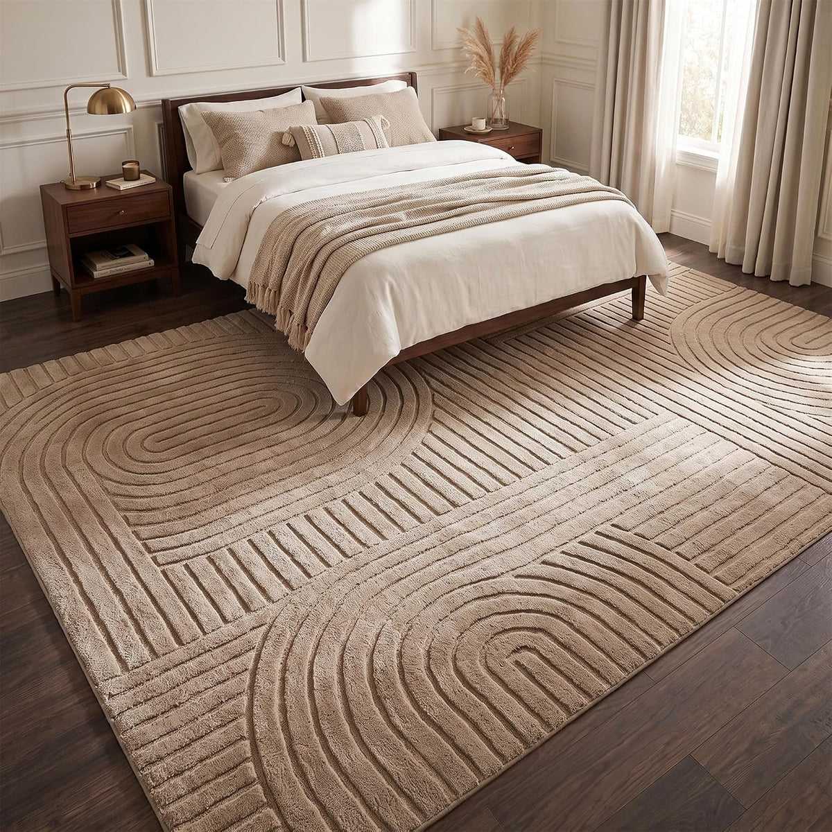 Brown Fluffy Wasable Solid Rug - rgmr01