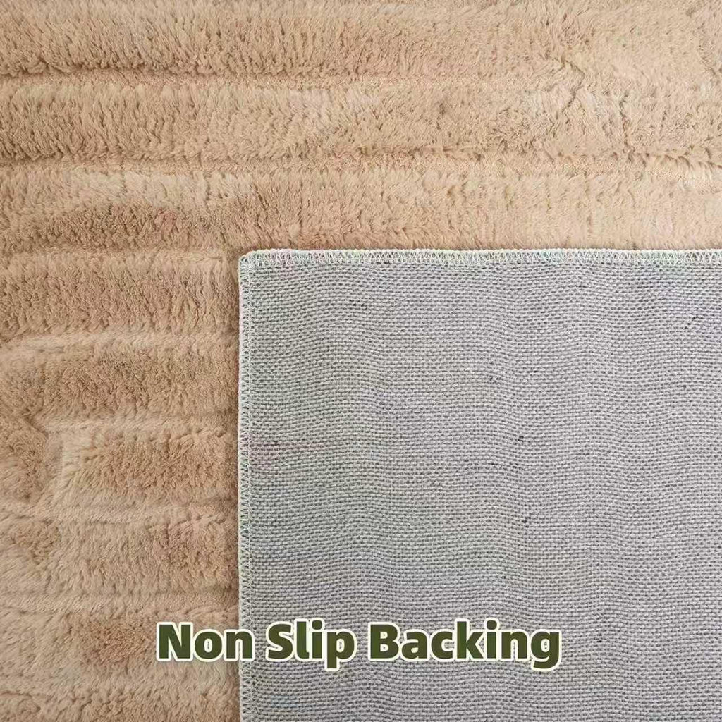 Brown Fluffy Wasable Solid Rug - rgmr01