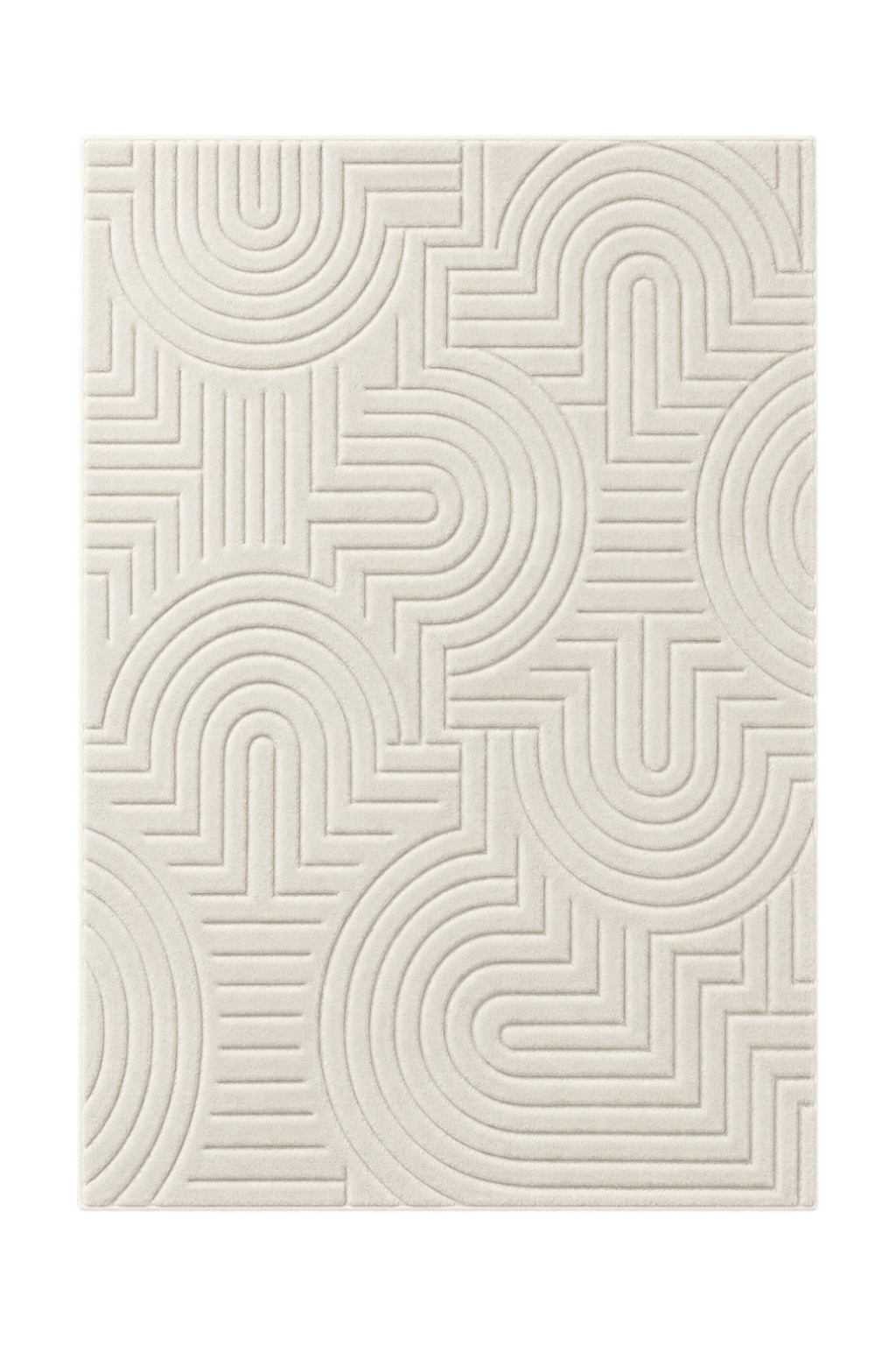 Circles Cream Washable Rug - rgc334