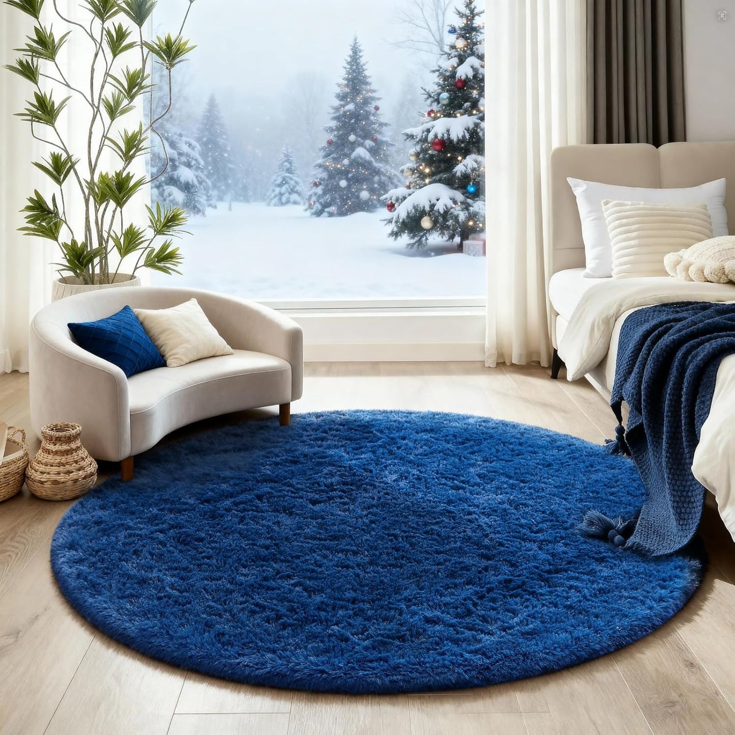 Round Fluffy Rugs Living Room & Bedroom Rug & Kids Room - rgc-00190