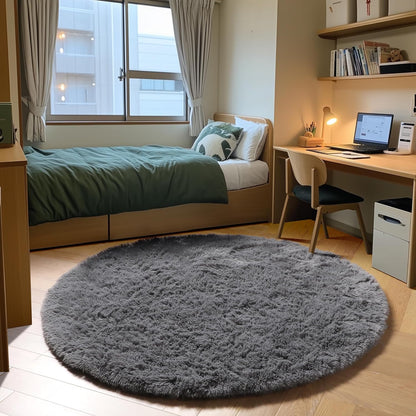Round Fluffy Rugs Living Room & Bedroom Rug & Kids Room - rgc-00190