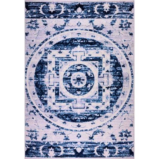 Joy Rug Collection Area Rug 5x7 Blue White Carpet 