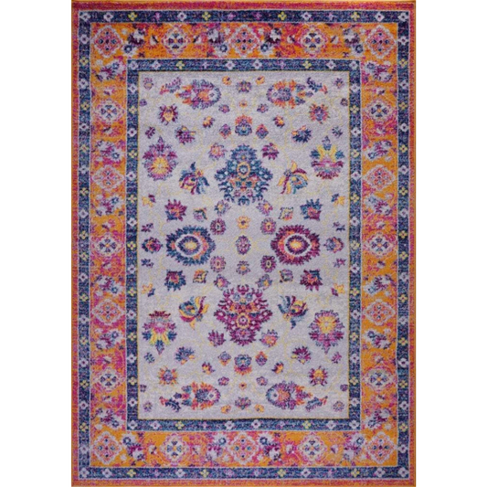 Joy Rug Collection Area Rug 5x7 Floral Patterned Multicolor Orangy Carpet