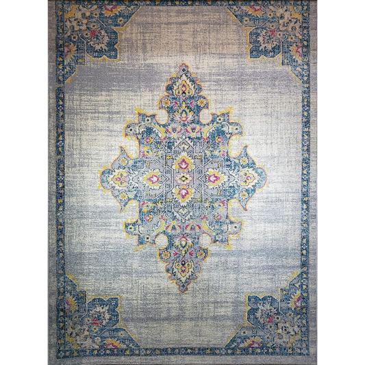 Joy Rug Collection Area Rug 5x7 Oriental Patterned Grey Blue Area Carpet 