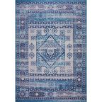 Joy Rug Collection Area Rug 5x7 Traditional Patterned Blue White Carpet  