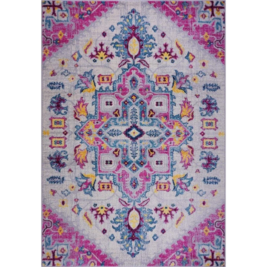 Joy Rug Collection Traditional Rug 5x7 Floral Patterned Pink Multicolor Area Rug