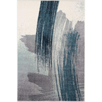 Modern Abstract Rug 4x6 White Blue Abstract Modern  Living Room Kitchen and Bedroom Area Rug