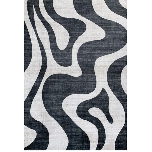 Modern Black and white area Rug Boho Modern  Living Room Kitchen and Bedroom