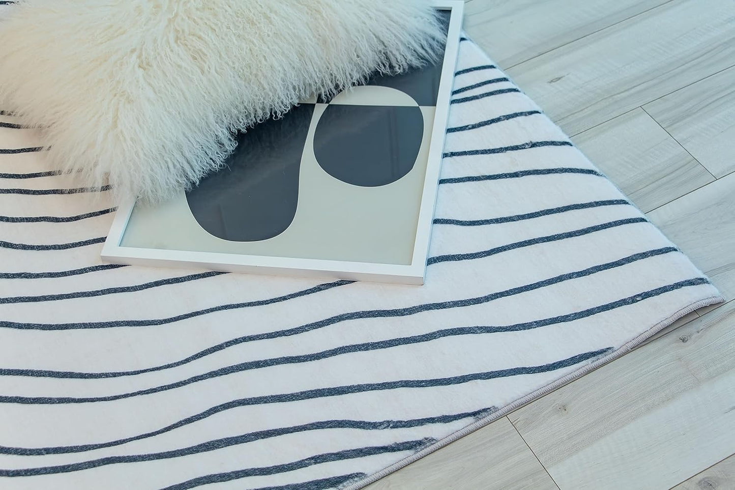 Modern Balck White Boho Rug Living Room Kitchen and Bedroom