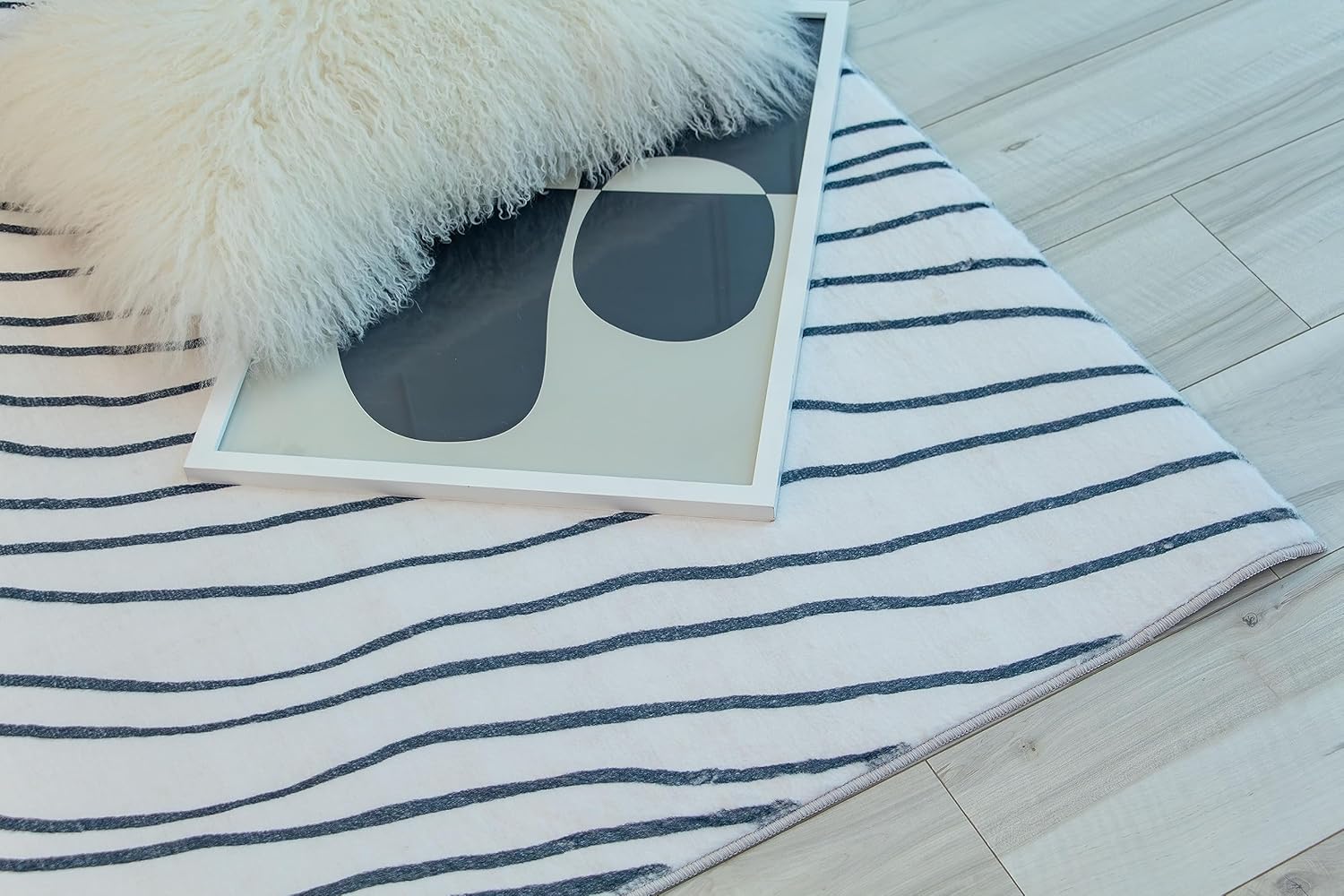 Modern Balck White Boho Rug Living Room Kitchen and Bedroom