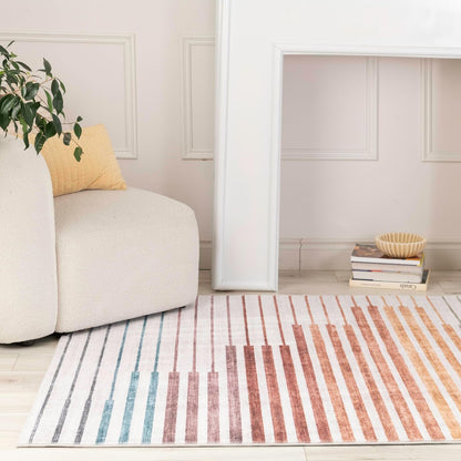 Modern Beige White Boho Rug Living Room Kitchen and Bedroom