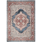 Persian Rug Traditional Patterned Red and Blue Multicolor Area Rug