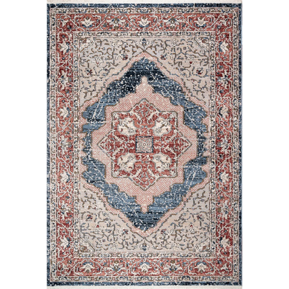 Persian Rug Traditional Patterned Red and Blue Multicolor Area Rug