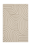 Velvet Cream Beige Circles Washable Rug - rgc342