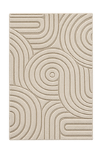 Velvet Cream Beige Circles Washable Rug - rgc342