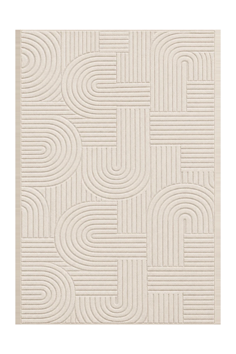 Boho Arch Washable Rug Beige - rgc327