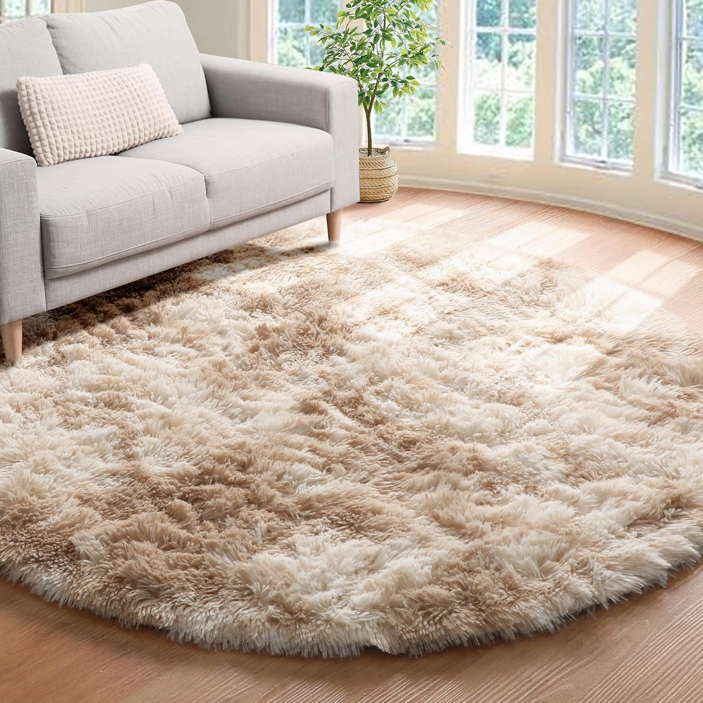 Round Fluffy Rugs Living Room & Bedroom Rug & Kids Room - rgc-00190