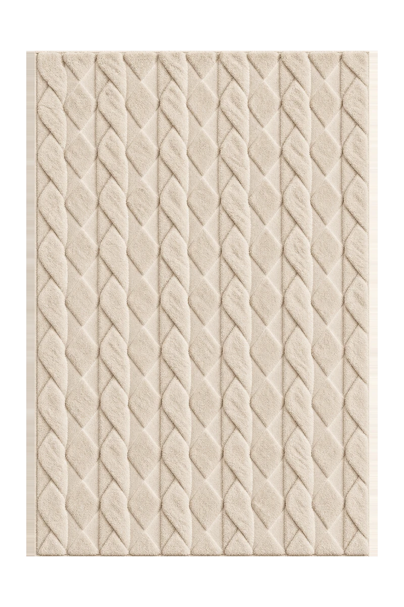 Pelo Diamond Cream Washable Rug - rgc341