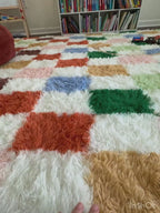Checkered Shag Rug Super Soft Washable rgc-0200